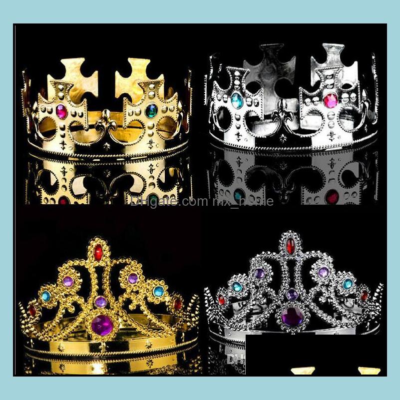 

Party Cosplay Crown King Queen Princess Royal Diamond Children Adts Headwear Halloween Christmas Performance Hat Drop Delivery 2021 Hair Acc, Multi-color