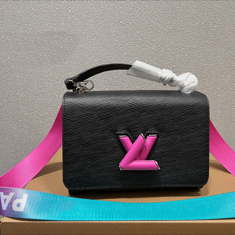 

Fashion TWIST MM Designer Shoulder Bag with Gradient Strap Women Water Ripple Crossbody Handbags Luxury Lady Tote Purse Epi Leather Lock, Box only sold