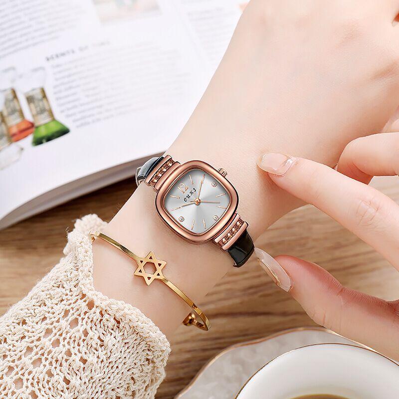 

Wristwatches Square Small Dial Classic Leather Diamond Bracelet Watch For Women Fashion Casual Dress Quartz WatchWristwatches WristwatchesWr, Brown
