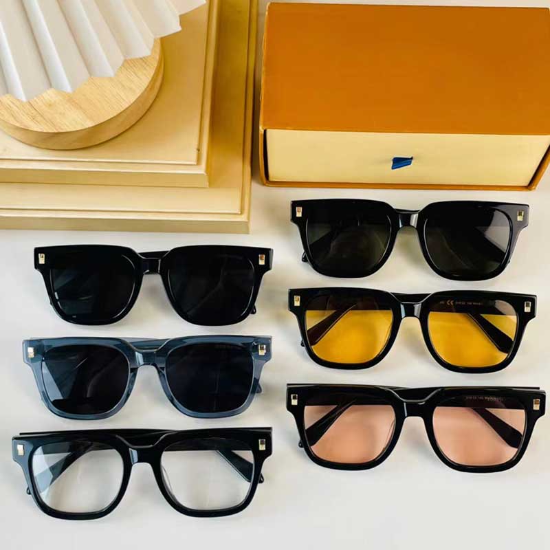 Mode Hommes Dames Lunettes De Soleil Marque De Luxe Style D'été Cadres Carrés Lentilles Encastrées Profondes Temples Larges Casual Lunettes De So