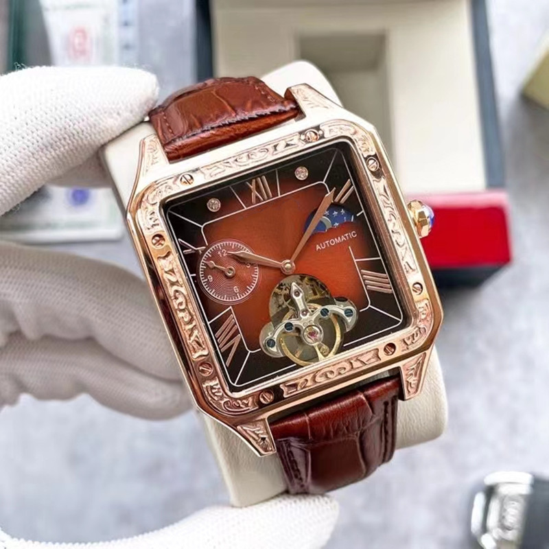 New Fashion Men's Watch Automatic Mechanical 40MM Gold Large Dial Waterproof Business Watch 007 Sapphire Mirror 316 Stainless Steel Case Bou-image-768489623