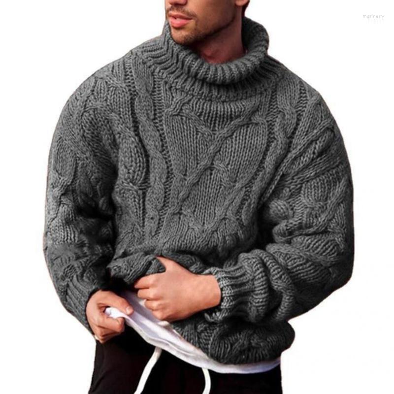 

Men's Sweaters Fashion Knitted Sweater All-matched Lightweight Pullover Turtleneck Solid Color Mari22, Red