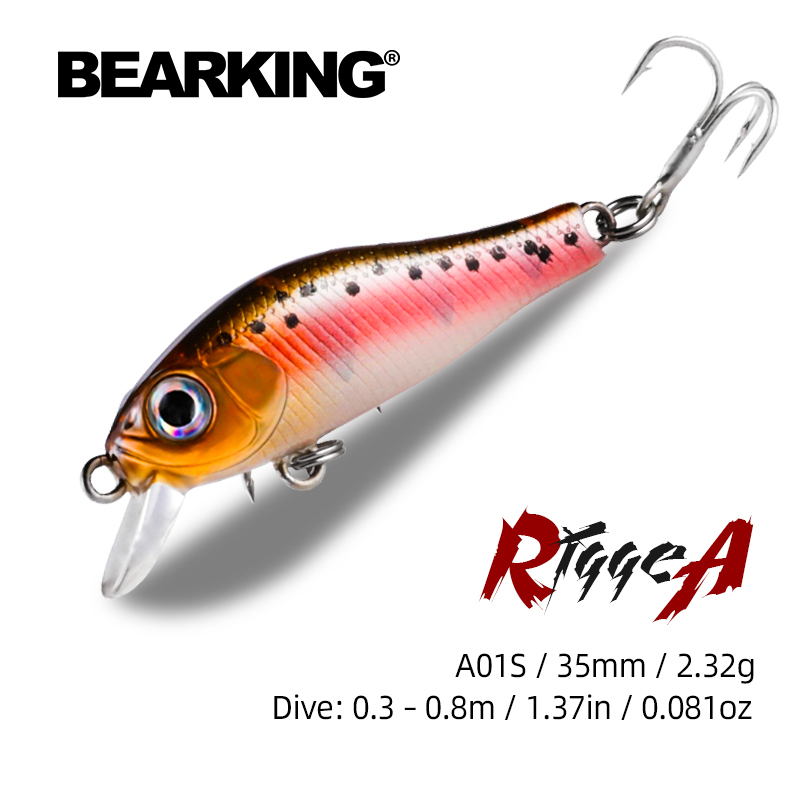 

BEARKING 35mm 2 3g Silent model fishing lures hard bait 10color for choose minnow quality professional 220721