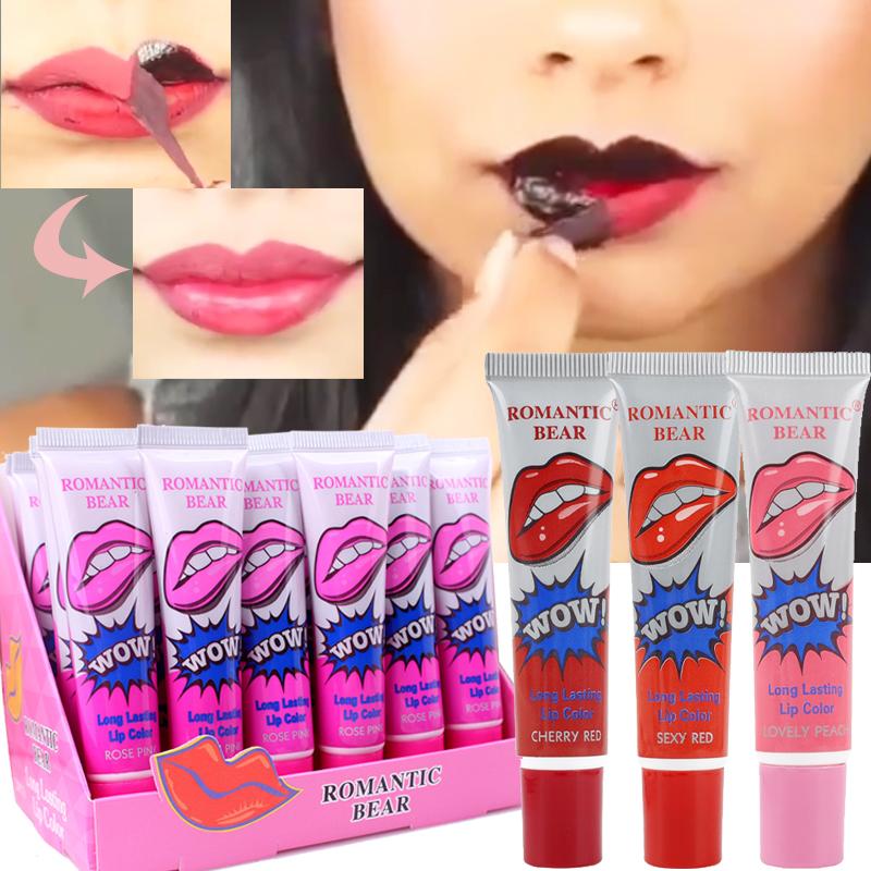 

Lip Gloss Colors Peel Off Liquid Lipsticks Waterproof Moisturizing Matte Tint Makeup Sexy Tear Stain Pigment CosmeticLip, Sweet orange