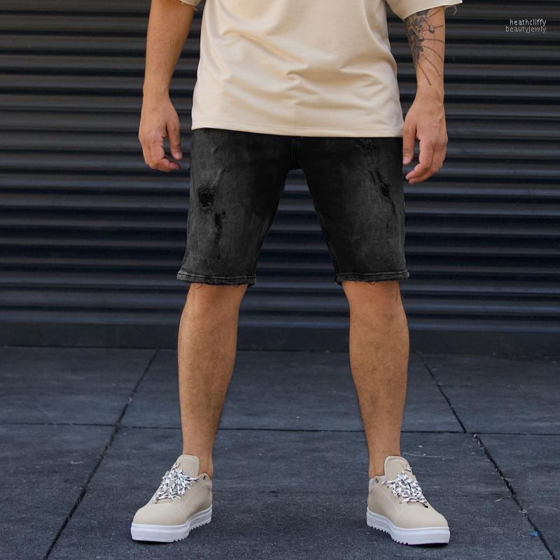 

Men's Jeans Mens Casual Shorts Spring Pocket Sports Summer Bodybuilding Denim Short Elastic Harajuku Male Clothes G3Men's Heat22, Black
