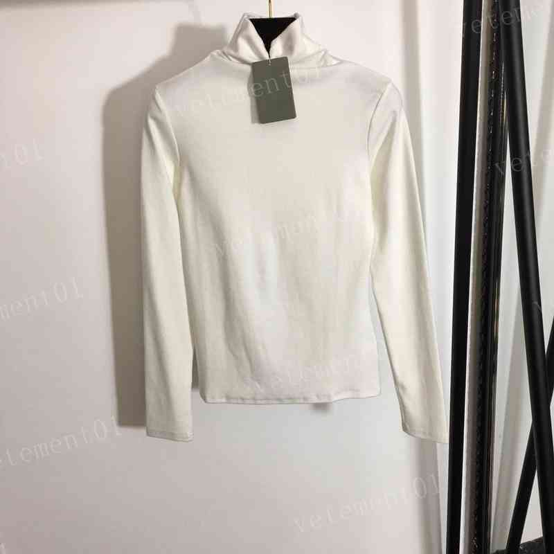 

Womens Long Sleeve T-Shirt Ba..le Letter Print Turtleneck T-Shirts Warm Plus Fleece Bottoming Shirt High Quality Luxury Designer Women Clothing 0912