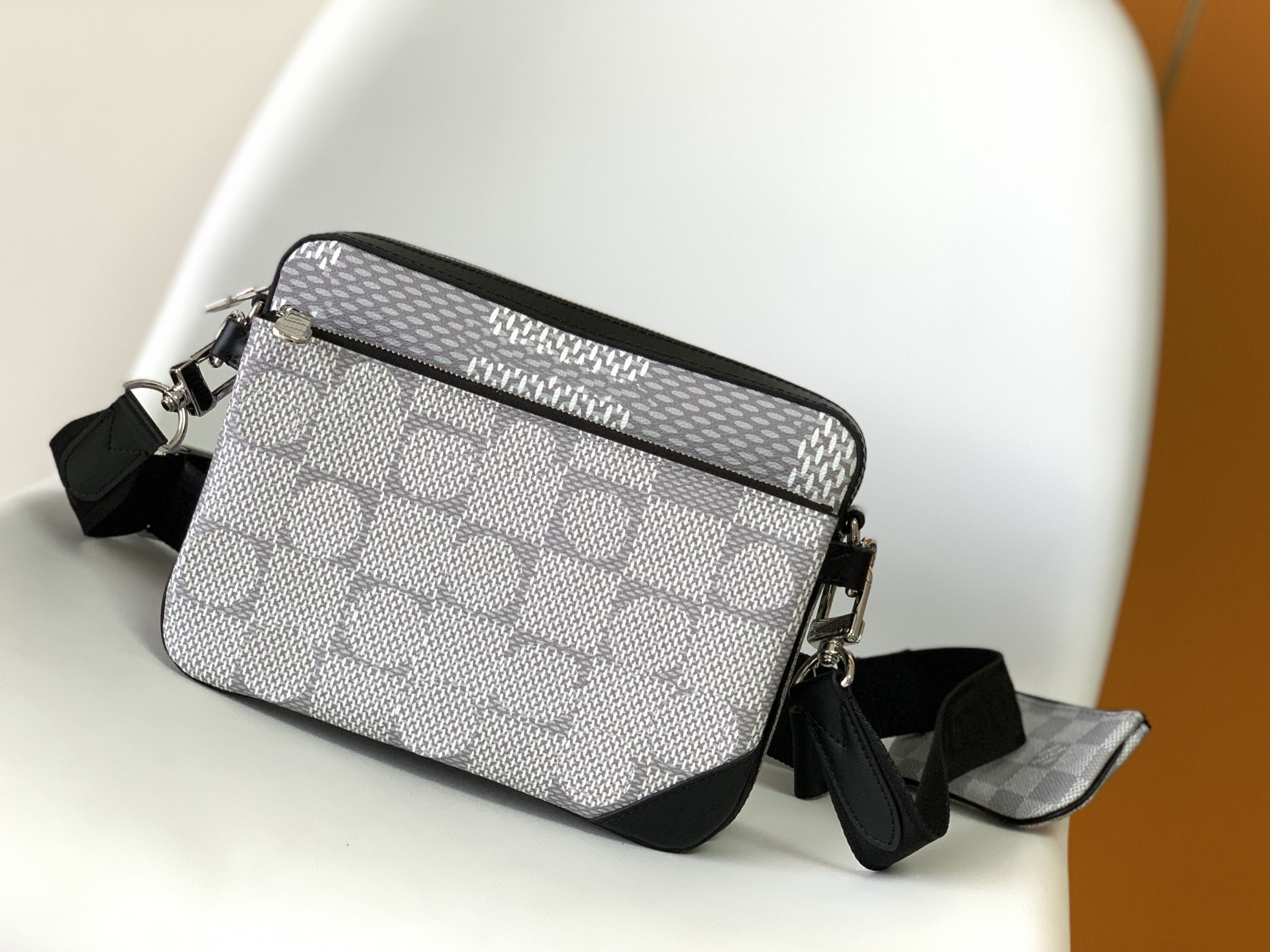 

Genuine Leather Handbag Comes With Chain Bag Women luxurys Fashion Designers Bags Female clutch Classic High Quality Girl Handbags, 50027#white plaid