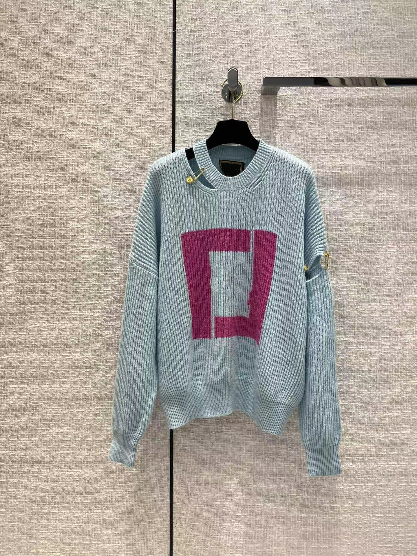 

Milan Runway Sweaters 2022 Autumn Long Sleeves O Neck Women' Sweater High End Jacquard Pullovers Designer Coat 0629-1, Picture color