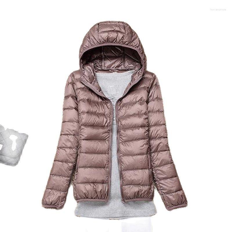 

Women's Down & Parkas Spring And Autumn Boutique Fashion High-end Brand Ultra-light Ultra-thin Ladies Casual Solid Color Hooded Jacket Luci2, Khaki