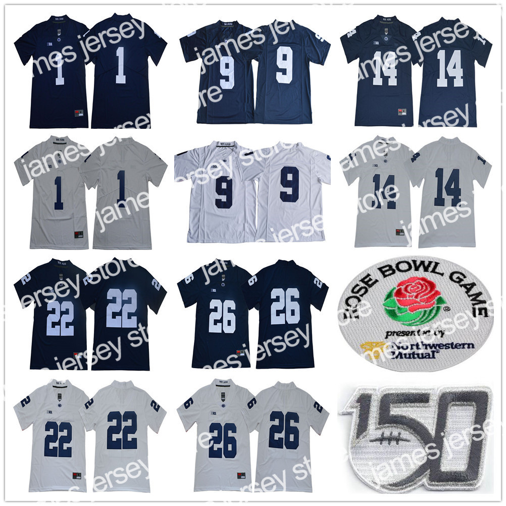 

Football Jerseys NCAA Penn State Nittany 1 KJ Hamler 14 Sean Clifford 22 John Cappelletti 26 Saquon Barkley 9 Trace McSorley 150th Rose Bowl Patch Jerseys, As picture