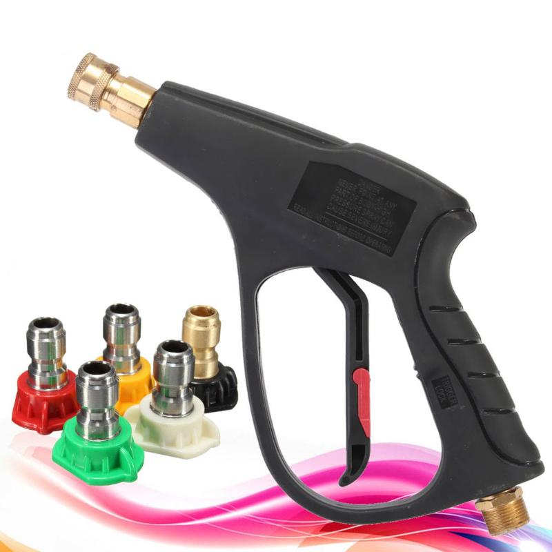 

Water Gun & Snow Foam Lance High Pressure Car Washing Cleaning Auto Washer-Gun 3600PSI With 5 Color Quick Connect Nozzles M22 Hose Connector