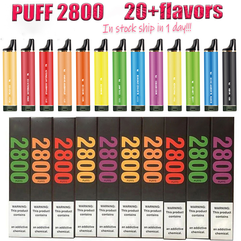 

PUFF 2800 Disposable Pod Device Kit E-cigarettes 2800 Puffs 850 mAh Battery 8mL Prefilled Cartridge Stick Pen