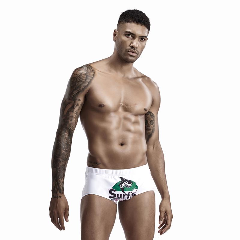 

Men's Shorts B42 Sexy White Print Low Waist Tight Men Swimwear Summer Beach Swimming Surf Bikinis Swim Trunk Briefs SwimsuitsMen's, Red