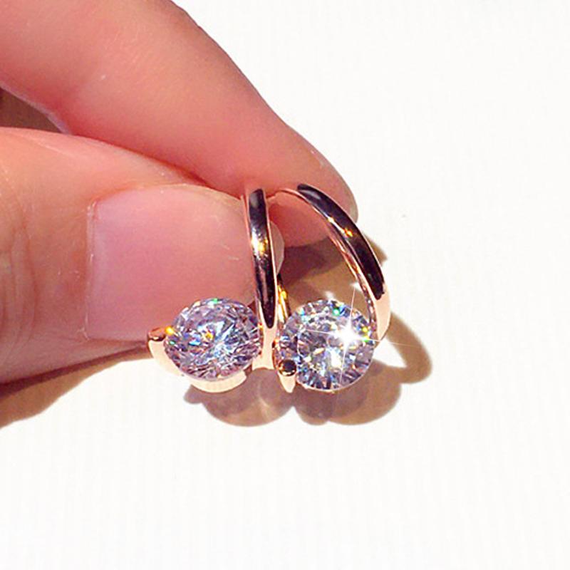 

Clip-on & Screw Back Exquisite Flash Charm Rhinestone Earrings Temperament Fashion 2022 Trendy Elegant Delicate Round JewelryClip-on