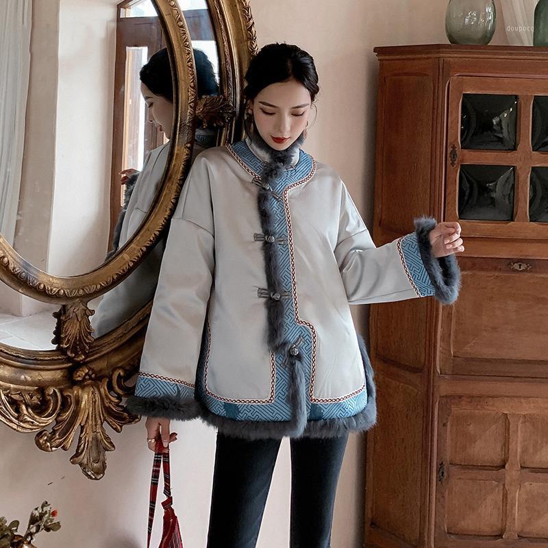 Women Chinese Style Hanfu Coat Fashion Oriental Clothing Winter Qipao Tops Traditional Retro Tang Suit Elegant Cheongsam Jackets Ethnic