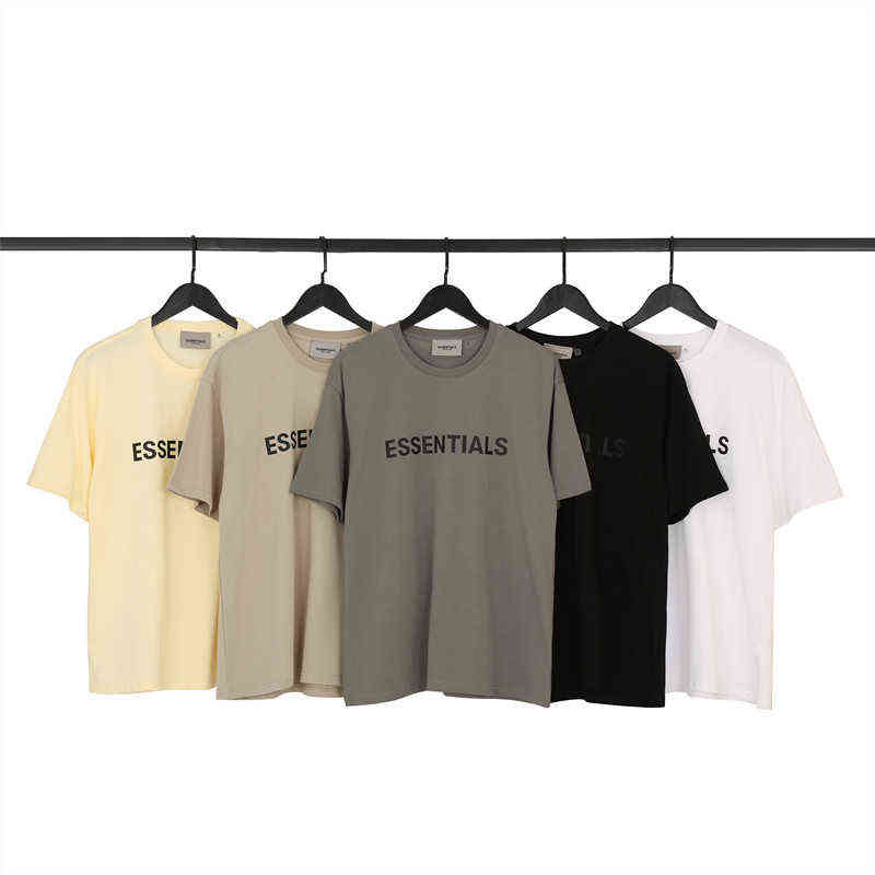 Fashion Essentials Designer Couples t shirts Double Line Chest Letter Pressure Glue Men's and Women's Couple Fog Short Sleeve T-shirt