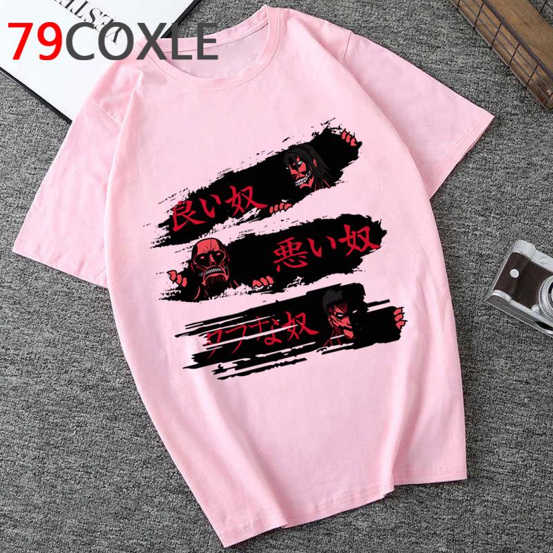 Fashion Japanese Anime Attaque sur polo Titan T-shirt Men Cool Graphic drôle dessin animé Hip Hop Streetwear Top Tees mâle