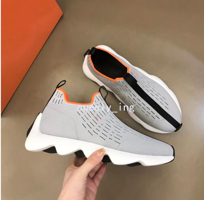 

Men's stretch cloth designer casual shoes with black stripes and luxurious letter sleeves H sports walking shoes classic style rubber soles 40-45, 06