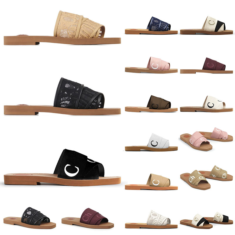 

Luxury Designer Womens Slippers Woody flat Mule In Canvas Summer Rubber Sandals Beach Sliders Woven Peep Toe Lady Casual Letter Stylist Shoes Size 35-42, 35-42 (6)