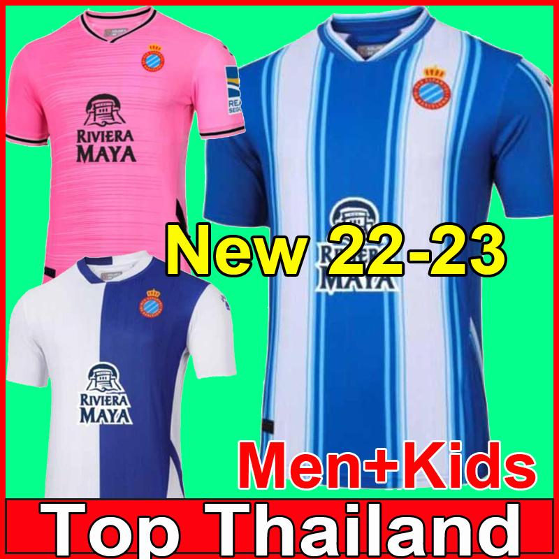 

2022 2023 WU LEI RCD Espanyol Soccer Jerseys 22 23 Home PEDROSA DAVID R.D.T Away men football Shirt Men Kids kit sets uniforms 222, Grey