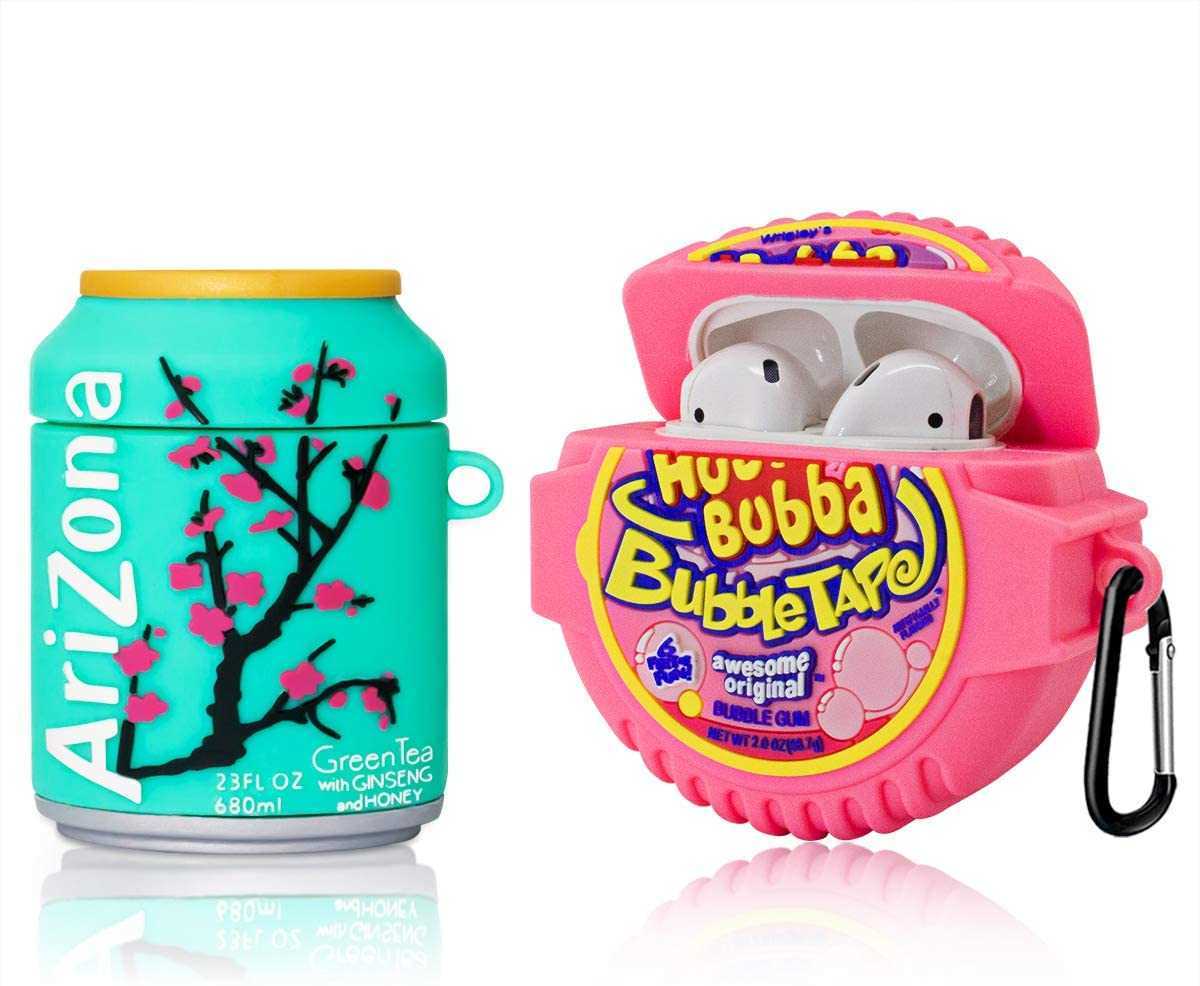 [2pack] Cute Airpod Case for Airpod 2/1,3d Cartoon Kawaii Food Bble Gum & Drink Airpods Cover Design Girl Boys Teens Fashion Fun