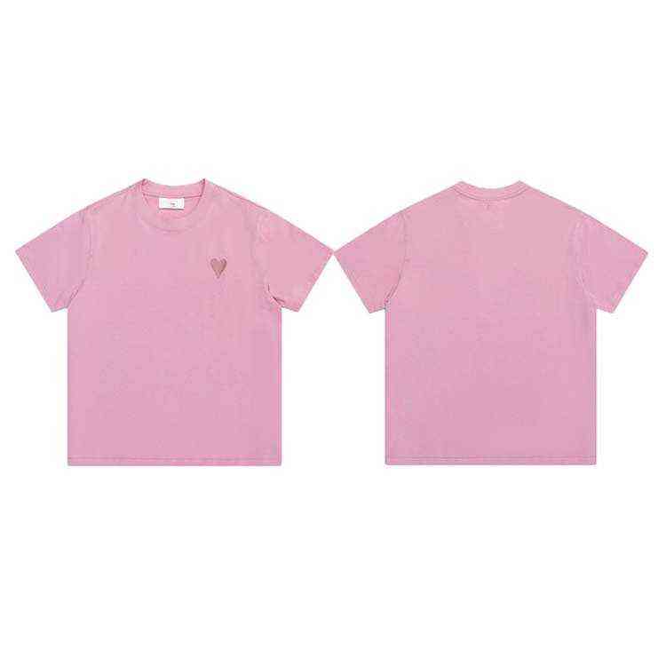 

Designerspring and Fashion Summer Cy Light Color Love Embroidery Short Sleeve Loose Versatile Couple T-shirt High Version, This item does not ship