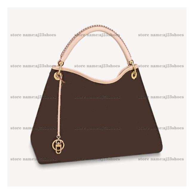 

artsy mm bohemian style designer bag supple monograms canvas luxurious hobo bag crossstitched handle large capacity bags casual tote m44869, Premium