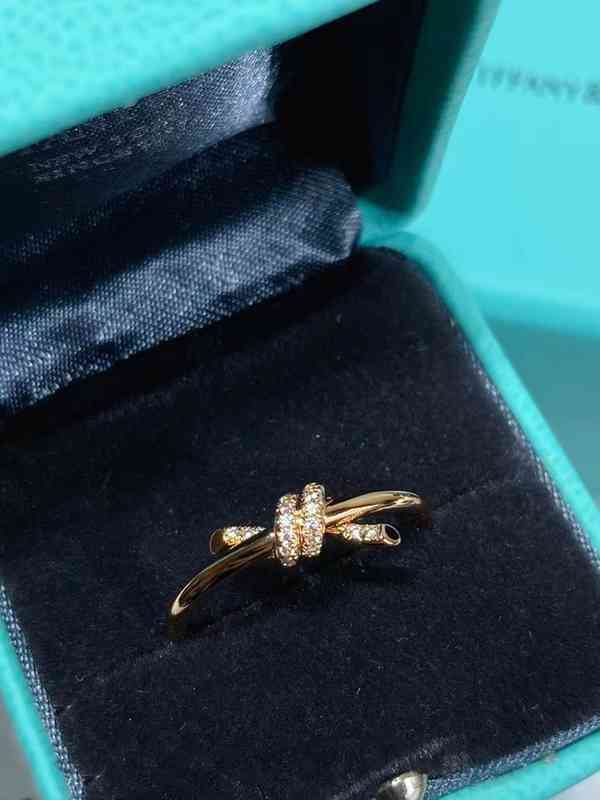 

MM8X 18k rose gold rope knot ring female t's set with diamond twist cross narrow version couple's category
