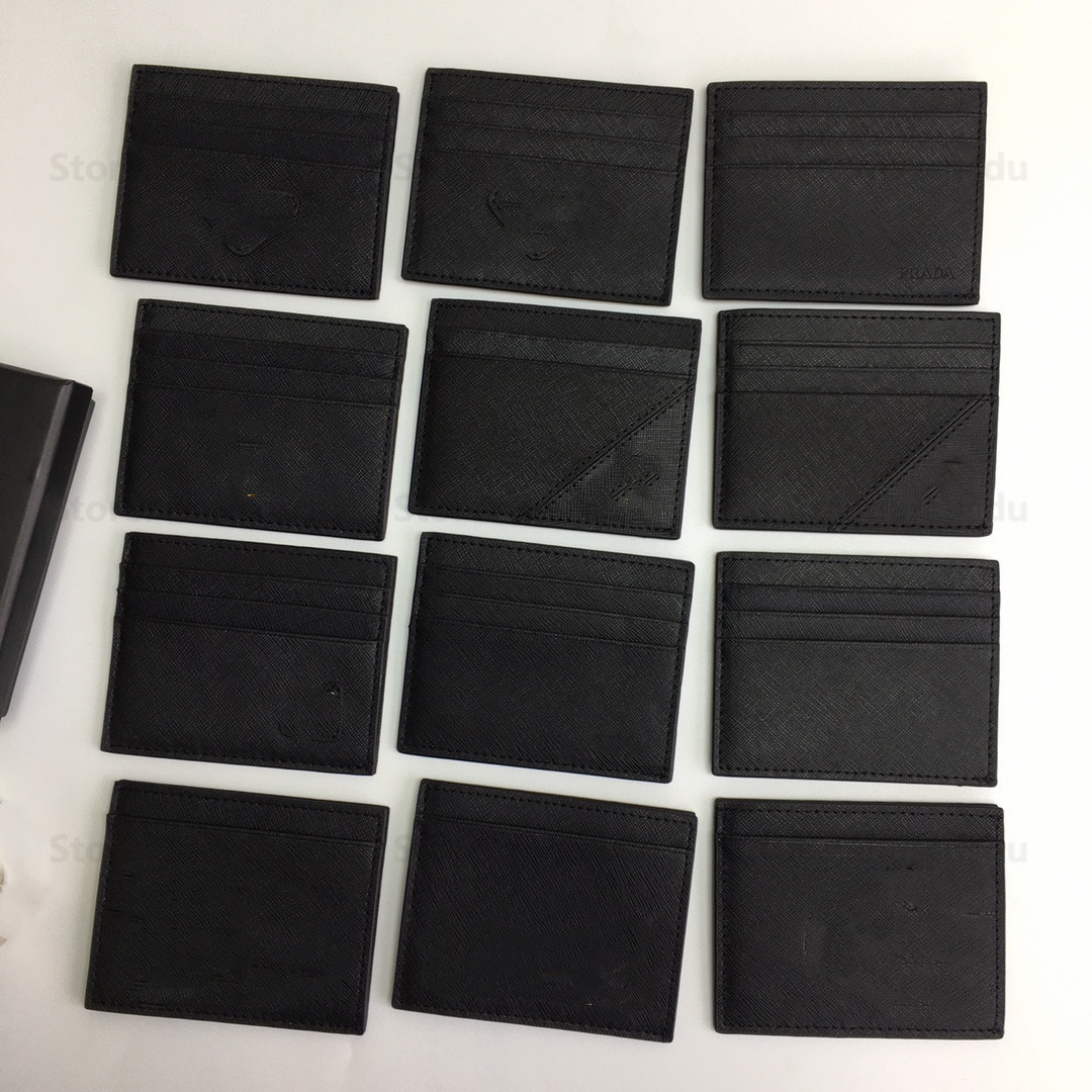 

Designer Cardholder Luxury Mens Card Holder Womens Six cards slots Holders Men Wallets Coin Purse unmistakable texture Saffiano leather metal triangle 1MC025, Custom contact me