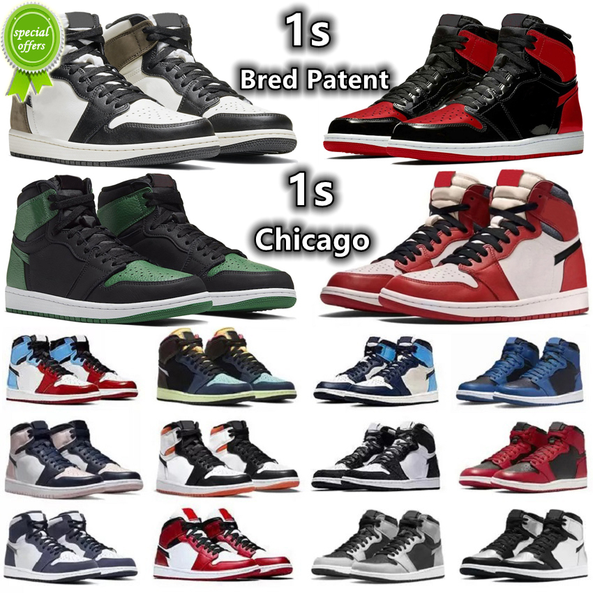 

BOOTS 1 1s mens Basketball Shoes Sneakers Chicago Reimagined Bred Patent Dark Mocha Pine, Color#11