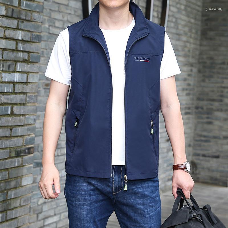 

Men's Vests Thin Men Vest Solid Windproof And Waterproof Casual Autumn Spring Jacket Sleeveless Plus Size Mens Waistcoat Guin22, Red