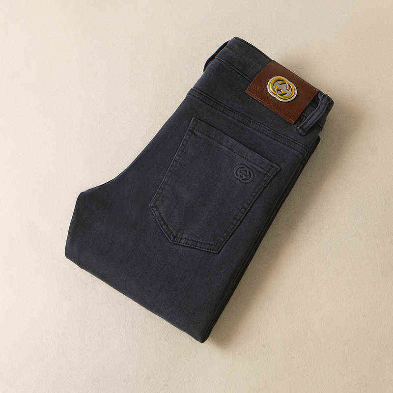 

and Autumn Winter 2022 Trend Men's Jeans Korean Slim Fit Small Straight Tube Black Gray Casual Pants, Smudge