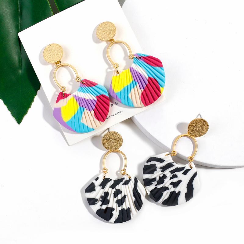 

Dangle & Chandelier AENSOA Handmade Shell Shape Polymer Clay Earrings For Women 2022 Fashion Statement Pendant Jewelry Gift Wholesale