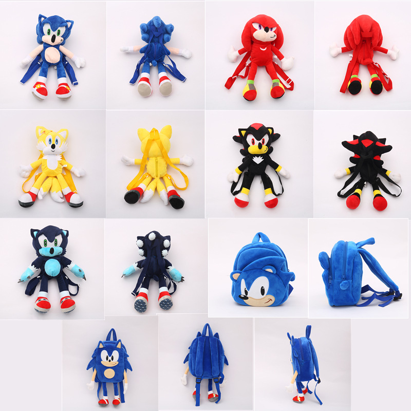

Factory Wholesale 7 Designs Sonic Backpack Plush Backpacks Mouse Hedgehog Kid Anime Cartoon Movie Peripheral Plush Toys Children's School Bag Gift, #7