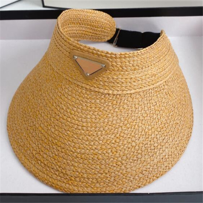 

Fashion Classic Visors Straw Sunhat Luxury Designer Visor Men Women Hats Caps Bucket Hat Top Quality Wide Brim Cap Summer Beach Resort, Grey