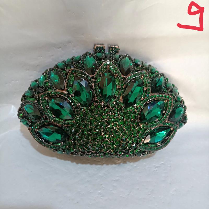 

Evening Bags Big Rhinestone Clutch Pink Party Purse Women Shell Shape Metal Clutches Luxury Wedding Gemstone Ladies Handbags, Blue