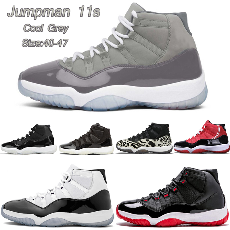 

New Concord Jumpman 11 basketball shoes with box Red Thunder Mens Sneakers Bred University Blue 11s Cool Grey 4 Black Cat Men Womens Trainers Sports, 11s 72-10 36-47