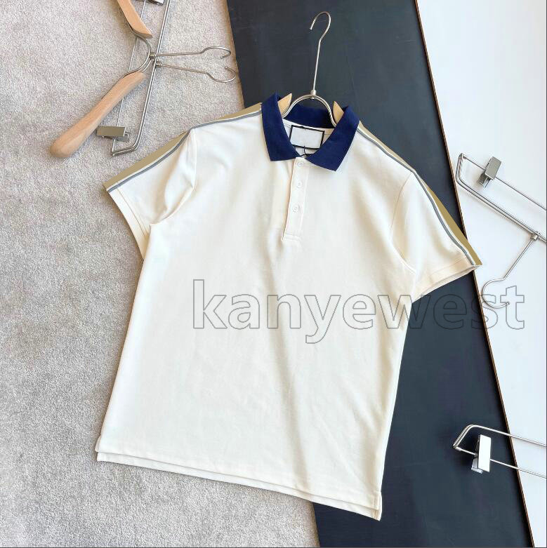 

2022 summer Designer mens polo Shirts Men womens luxury TShirts sleeve Webbing letter print cotton t-shirt casual polos Lapel tshirt tops tee, Black