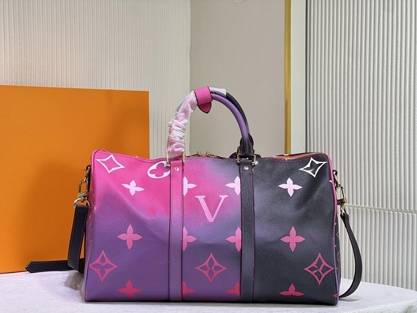 Luxurys Designer Duffel Bags Speedy Fashion Gradient Monograms Giant Genuine Leather Sport Outdoor Packs Soft Sided Suitcase Kee Luggage Pall Wom-image-790973388