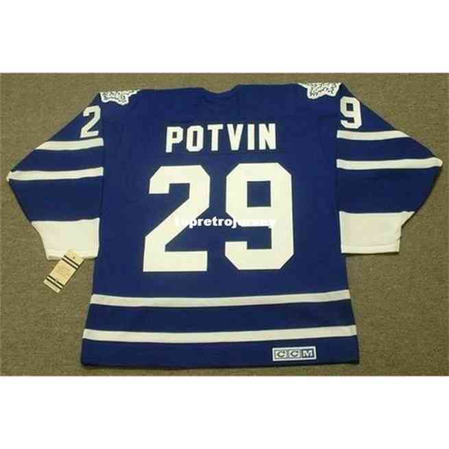 

Wholesale Mens Felix Potvin 1993 Ccm Vintage Cheap Retro Hockey Jersey, Blue