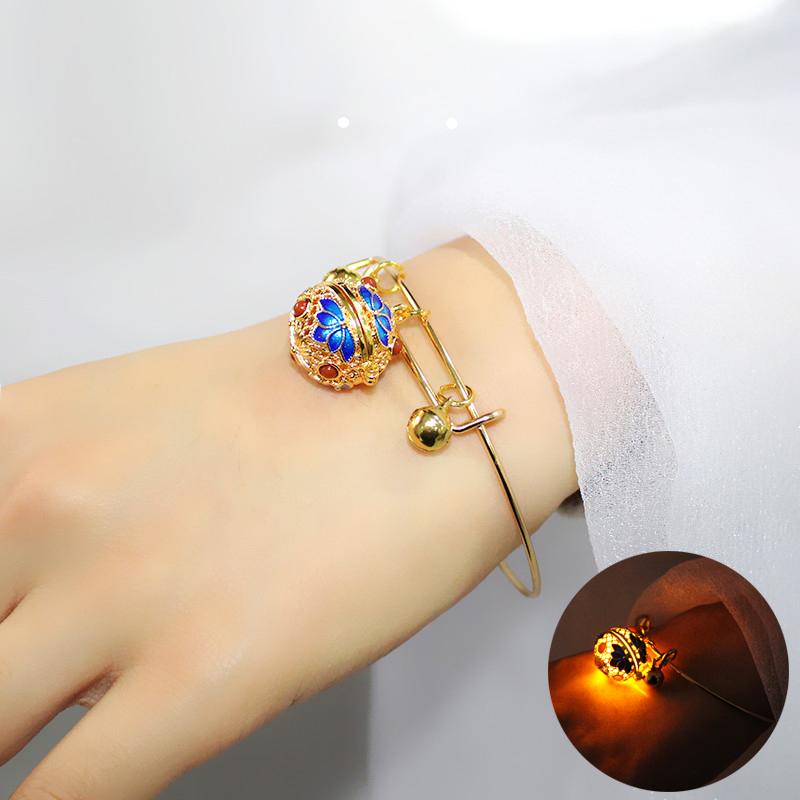 

Bangle Hollow Cage Cloisonne Locket With Lamp Balloon Bangles Fashion JewelryBangle