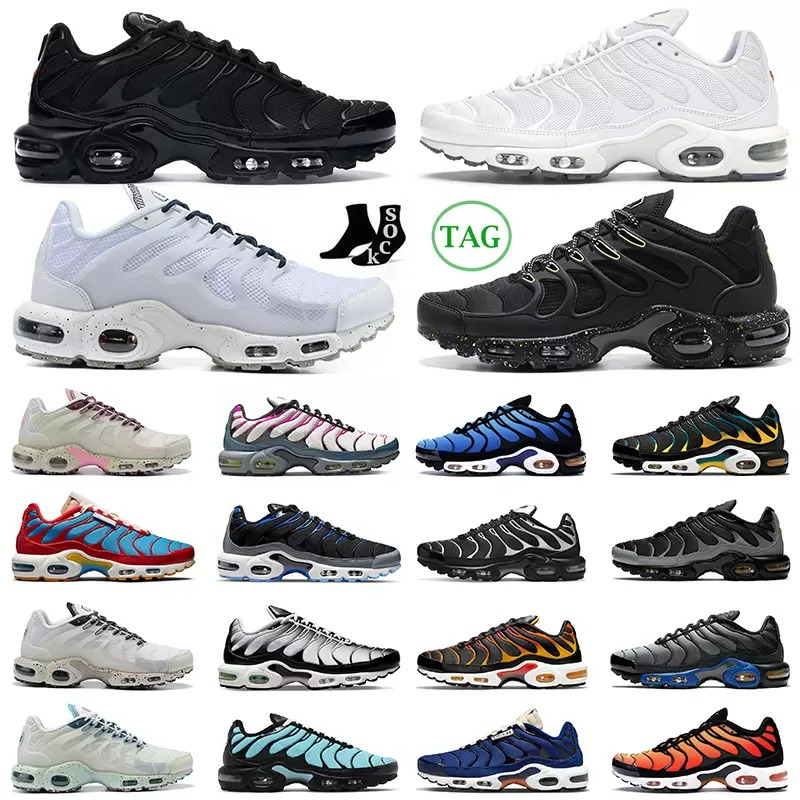 

tn plus men women running shoes zoom triple Black White Cordura Wolf Silver Hyper Blue Sky Worldwide Smoke Grey Bat Pimento trainers outdoor sneakers, #10