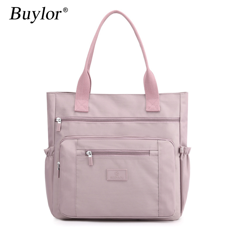 

Buylor Fashion Female Handbag New Nylon Lady Shoulder Bag Casual Large Capacity Messenger Bag Womens Tote Bag Shopping, Black