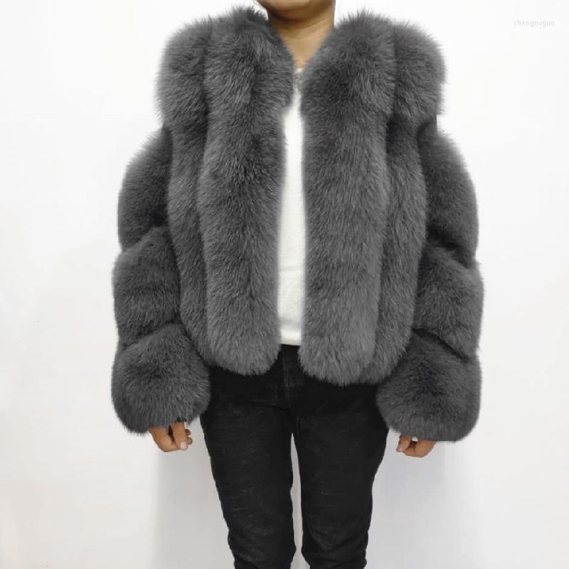 

Women' Fur & Faux Coats Natural Jacket Clothing 2022 Winter Coat Real, Gray