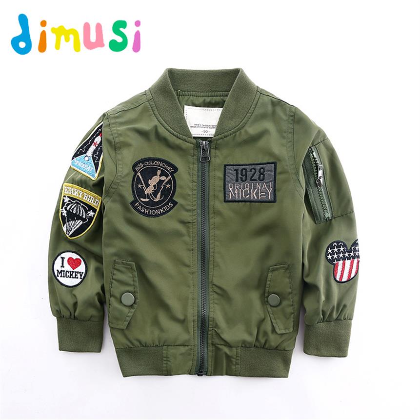 

DIMUSI Spring Jackets for Boy Coat Army Green Bomber Jacket Boy's Windbreaker Autumn Jacket Patchwork Kids Children Jacket BC251H, Black