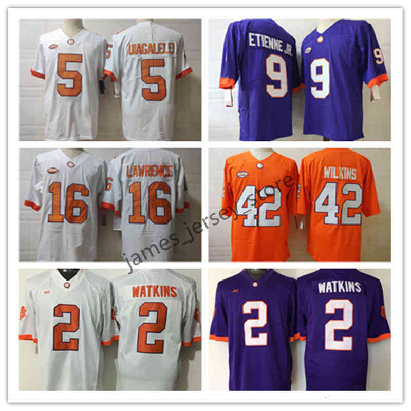 

Xflsp College Custom Clemson TG Football Jersey 5 D.J. Uiagalelei 9 Travis Etienne 16 Trevor Lawrence 42 Christian, 16 trevor lawrence orange jersey