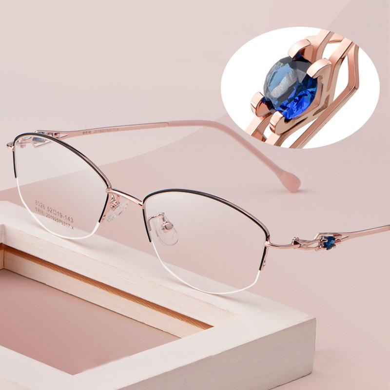 

Sunglasses Diamond Reading Glasses For Women Anti Blue Light 0 125 175 Retro Casual Quality With RhinestoneSunglasses