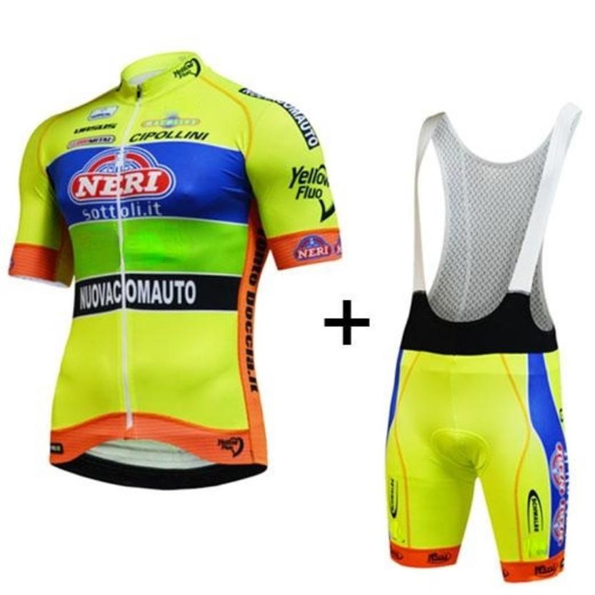 

2022 yellow fluo Short Sleeve Cycling Jersey and bib shorts Cycling Clothing ciclismo maillot MTB2075