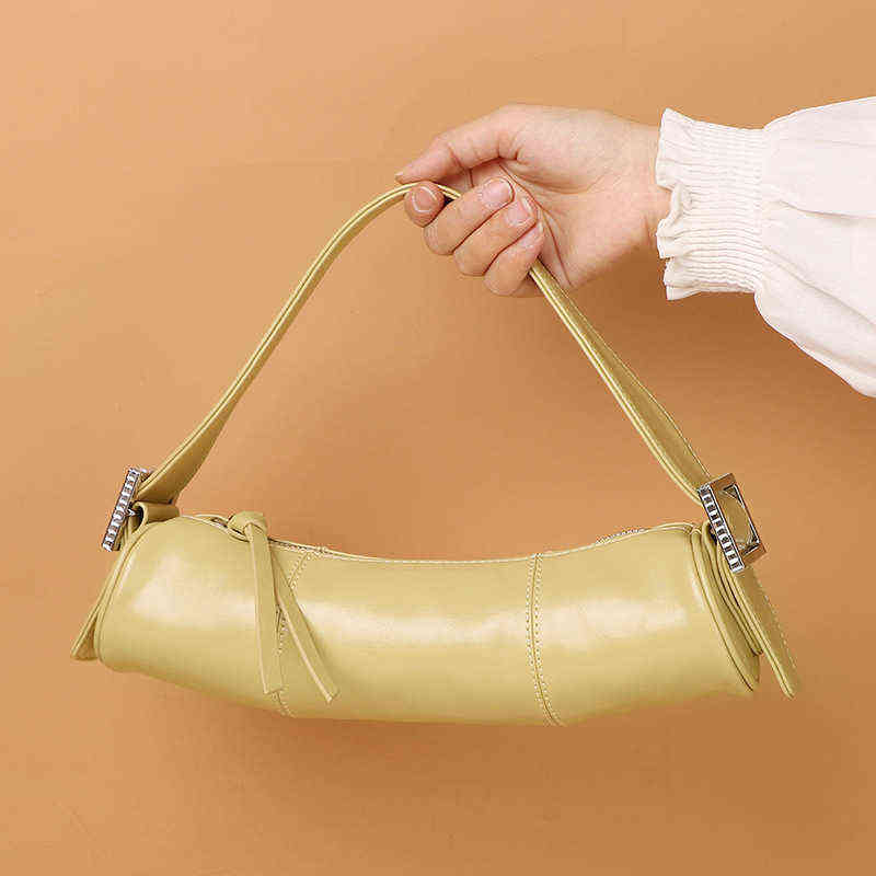 

Minority Design Buckle Underarm Bag Leather Women's Portable Water Drill Single Shoulder Bag 220617, Black diamond (customized)