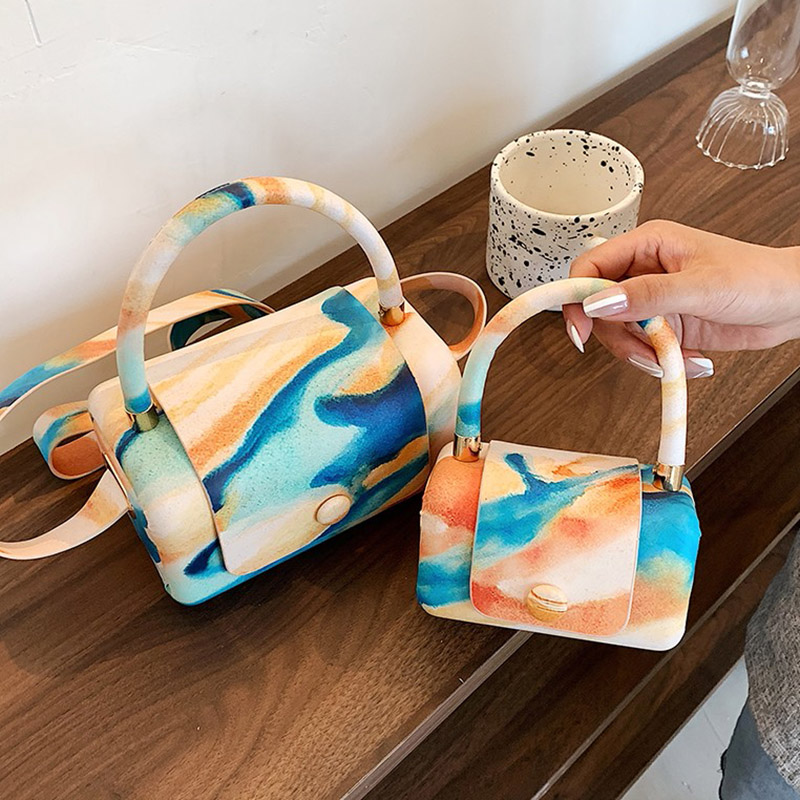 

Fashion Women Soft Leather Blue Messenger Bag Designer Lady Orange Shoulder Crossbody Bag Female Handbag Girl Party Bags, 18-11-11cm